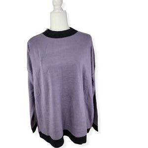 Xersion Purple Moon Navy sweatshirt with Mock collar and collar zipper. …